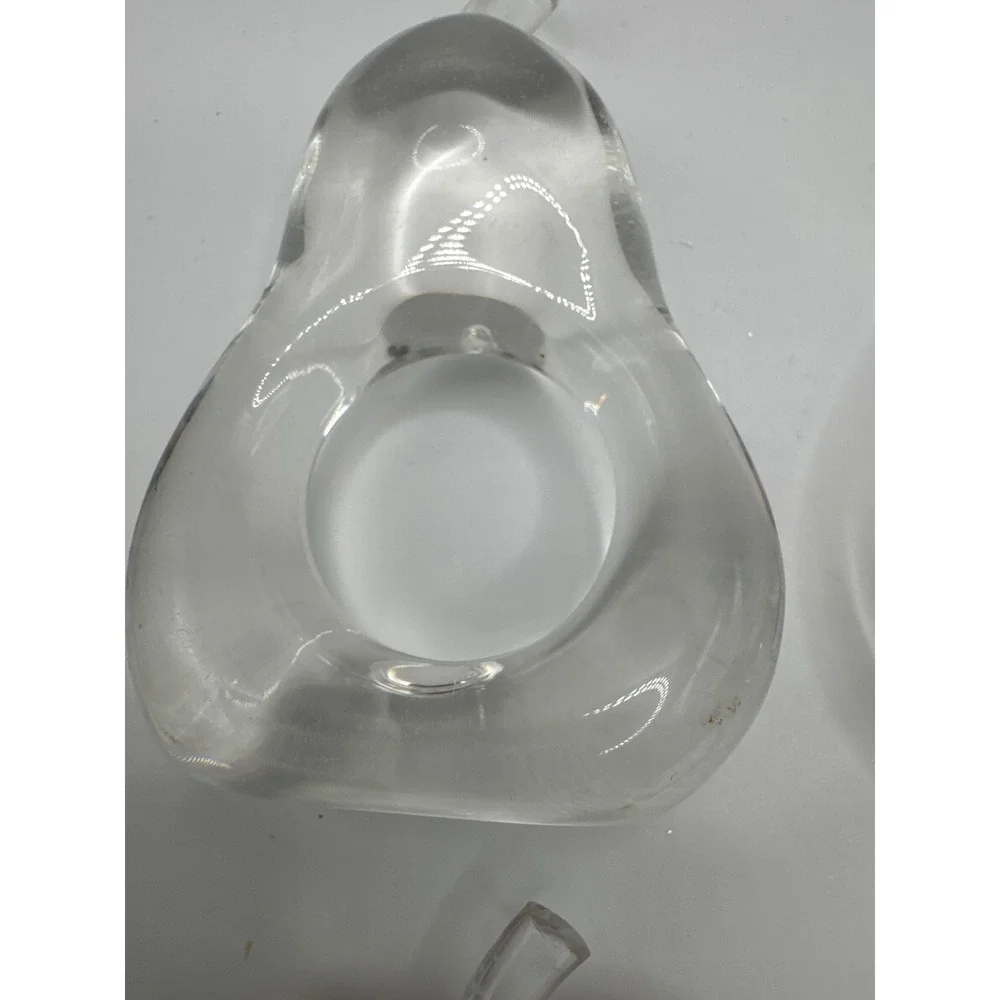 Vintage Three D Clear Acrylic Fruit Napkin Rings Set of 4 Apple Pear Lucite